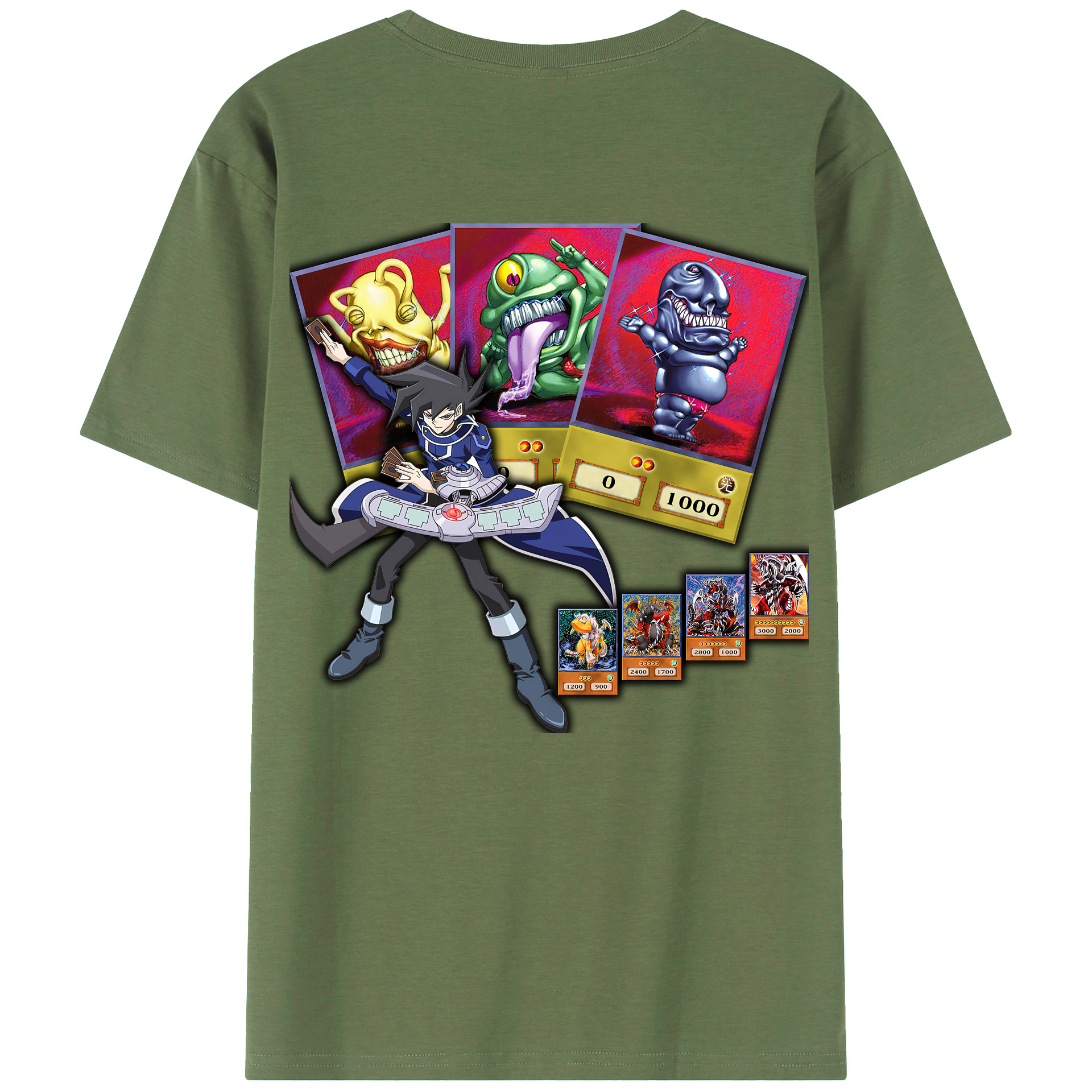 （画像用） 遊☆戯☆王 Yu-Gi-Oh! 綿100％ メンズ半袖Tシャツ（バックプリント） 通気性